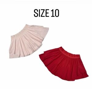 2 Pcs Lululemon Mini Skirts, Size [10] Pink and Red.